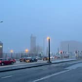 Fog in Liverpool city centre at 8.30am. Image: LiverpoolWorld