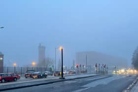 Fog in Liverpool city centre at 8.30am. Image: LiverpoolWorld
