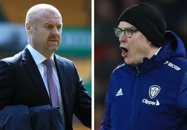 Sean Dyche, left, and Marcelo Bielsa. Pictures: Getty Images