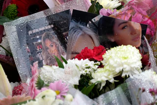 Floral tributes and photographs for Elle Edwards, who was fatally shot on Christmas Eve. Image: Christopher Furlong/Getty Images