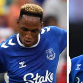 Yerry Mina, left, and Mason Holgate. Picture: Getty Images