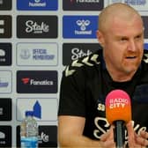 Sean Dyche in his first press conference as Everton manager. Image: EvertonFC/Youtube