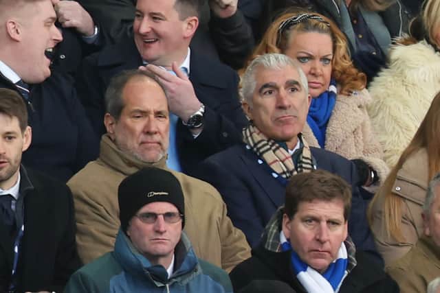 MSP Sports Capital partners Jeff Moorad, left, and Jahm Najafi at Goodison Park. Picture: Alex Livesey/Getty Images 