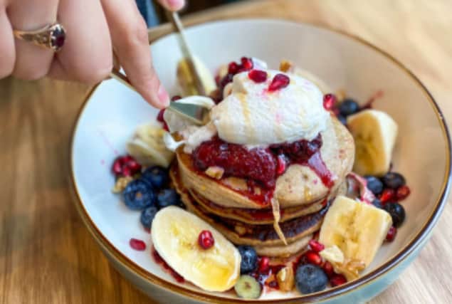 Gluten-free and vegan pancakes at The Vibe. Image: The Vibe