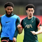 Liverpool pair Joe Gomez and Curtis Jones. Picture: Andrew Powell/Liverpool FC via Getty Images