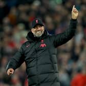 Jurgen Klopp celebrates Liverpool’s defeat of Man Utd. Picture: Michael Regan/Getty Images