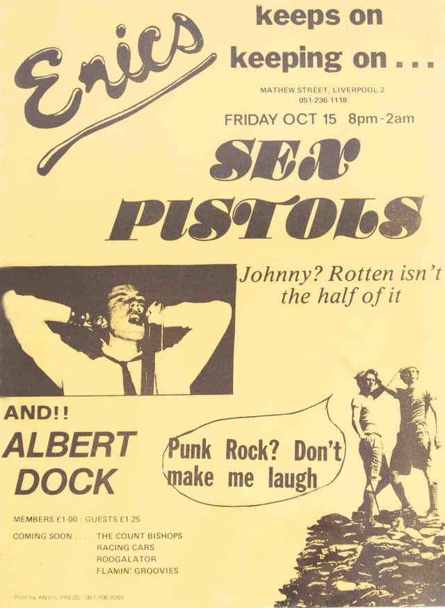 A slip of paper from the Sex Pistols first-ever Liverpool gig nearly 50 years ago. Image: Hansons / SWNS