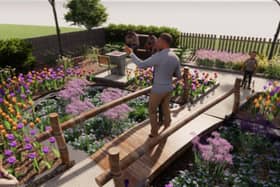 The garden will be filled with flowers, plants and even chess tables. Image: Baltic Triangle CIC/Peter Lloyd