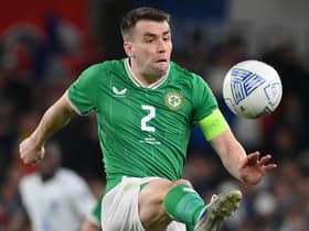 Seamus Coleman in action for Republic of Ireland against France. FRANCK FIFE/AFP via Getty Images