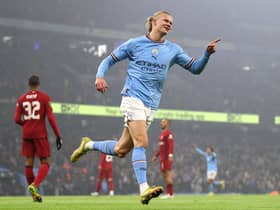 Erling Haaland is a major fitness doubt for Manchester City vs Liverpool this weekend. Credit: Getty.
