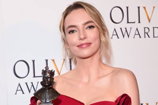 Jodie Comer, winner of the Best Actress award for “Prima Facie”, poses in the winner’s room during The Olivier Awards 2023 at the Royal Albert Hall on April 2, 2023. Image: Stuart C. Wilson/Getty Images