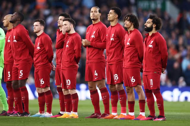 Liverpool line up ahead of a match