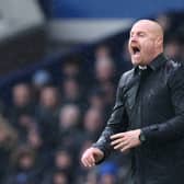 Everton manager Sean Dyche shouts instructions to the team during a match