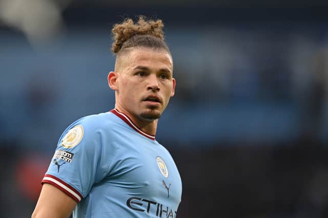 Manchester City midfielder Kalvin Phillips looks on during a match