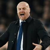 Sean Dyche, Manager of Everton, reacts during the Premier League match between Everton FC and Newcastle United at Goodison Park on April 27, 2023 in Liverpool, England. (Photo by Gareth Copley/Getty Images)