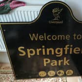 The Springfield Park sign was listed on ebay.
