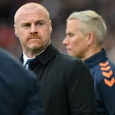 Everton manager Sean Dyche looks on