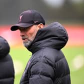 Jurgen Klopp manager of Liverpool during a training session at AXA Training Centre on May 17, 2023 in Kirkby, England. (Photo by Andrew Powell/Liverpool FC via Getty Images)