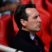 Unai Emery manager of Aston Villa during the Premier League match between Liverpool FC and Aston Villa at Anfield on May 20, 2023 in Liverpool, England. (Photo by Andrew Powell/Liverpool FC via Getty Images)