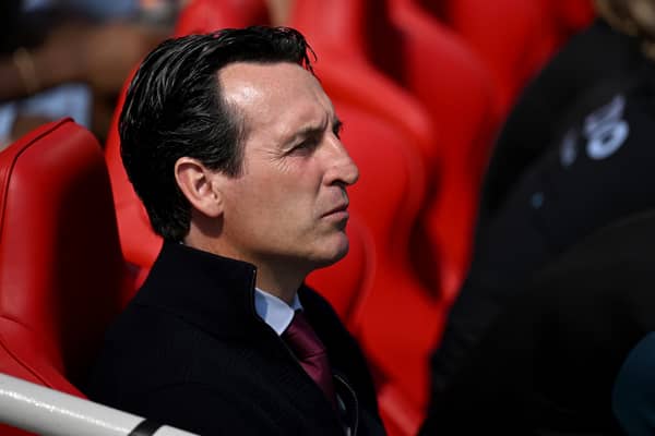 Unai Emery manager of Aston Villa during the Premier League match between Liverpool FC and Aston Villa at Anfield on May 20, 2023 in Liverpool, England. (Photo by Andrew Powell/Liverpool FC via Getty Images)