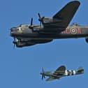 British bomber Avro Lancaster and SuperMarine Spitfire. Image: GUILLAUME SOUVANT/AFP via Getty Images