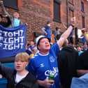 Everton fans arrive at the stadium prior to the Premier League match against AFC Bournemouth. Image: Naomi Baker/Getty Images