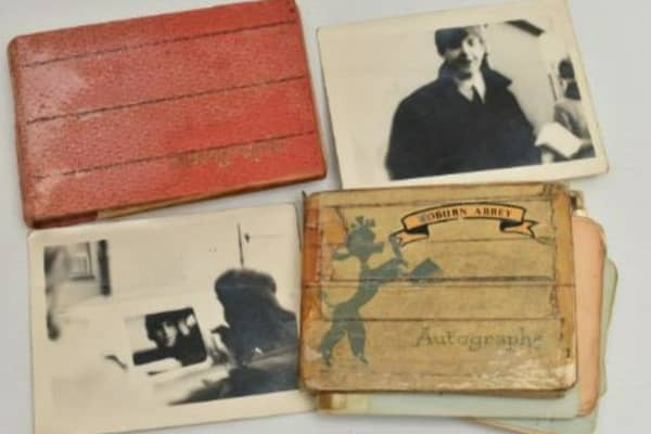 The collection includes autograph books containing signatures of the Beatles and unseen pictures of Paul McCartney and George Harrison. (Picture: Richard Winterton Auctions)