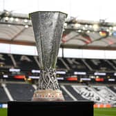 A general view of the UEFA Europa League trophy