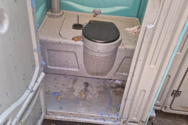 Sean Martin found the toilets splattered with poo and toilet paper on June 19. Image: Sean Martin
