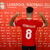 BY, ENGLAND - JULY 02: (THE SUN OUT, THE SUN ON SUNDAY OUT) Dominik Szoboszlai new signing for Liverpool at AXA Training Centre on July 02, 2023 in Kirkby, England. (Photo by Andrew Powell/Liverpool FC via Getty Images)