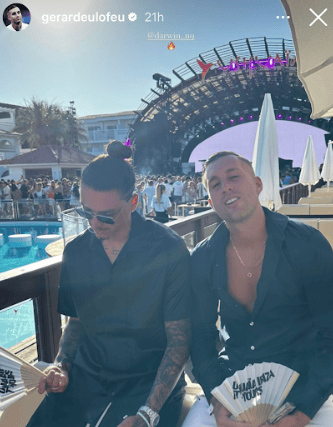 Gerard Deulofeu and Darwin Nunez party in Ibiza (Image: @gerarddeulofeu Instagram)