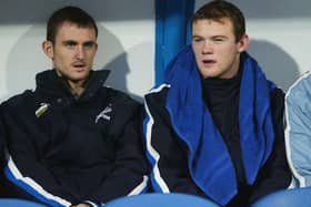 Francis Jeffers, left, alongside Wayne Rooney for Everton. Picture: Mike Hewitt/Getty Images