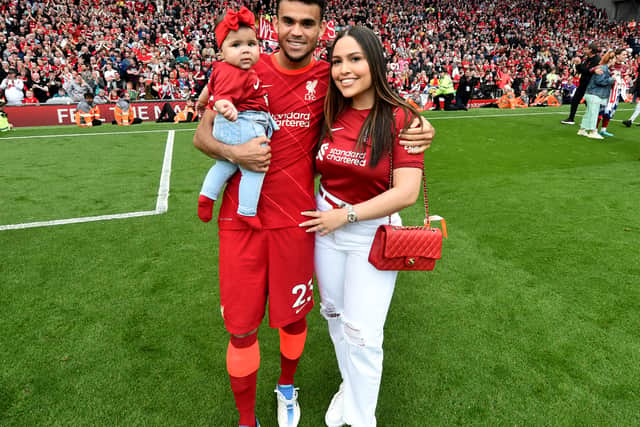 Luis Diaz, partner Gera Ponce and their young daughter (Image: Getty Images)