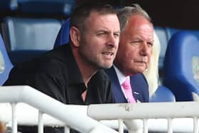 Peterborough chairman Darragh MacAnthony with director of football Barry Fry. Picture: Marc Atkins/Getty Images