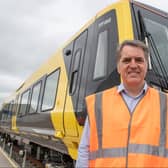 Mayor Steve Rotheram with one of the new 777 train units. Image: Liverpool City Region Combined Authority