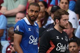 Dominic Calvert-Lewin suffered a facial injury in Everton’s loss to Aston Villa. Picture: DRIAN DENNIS/AFP via Getty Images