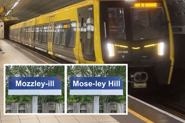 Class 777 Merseyrail train and test pronunciations for Mossley Hill. Image: Ross McCall/Wikimedia and Northern