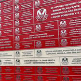 The Wall of Legends at St Helens’ Totally Wicked Stadium. Image: Saints RFC