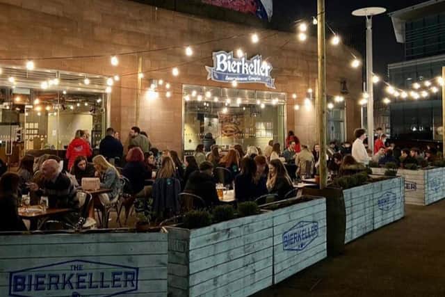 The Bierkeller is located in the heart of Liverpool ONE and as well as being huge inside, there is a lovely beer garden. 