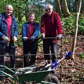 Birkenhead Park volunteers Stephen Murray, Ian Wood and Alan Brighouse. Photo by Edward Barnes