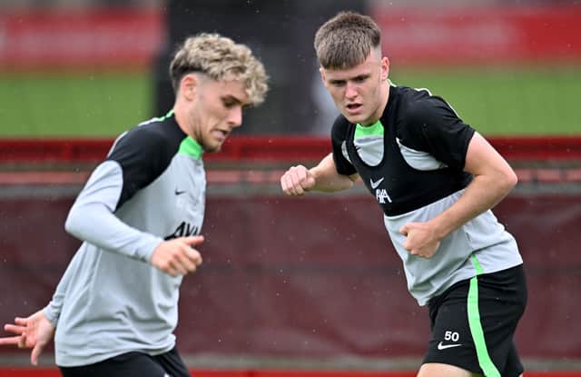 Liverpool teenagers Bobby Clark and Ben Doak. Picture: Andrew Powell/Liverpool FC via Getty Images