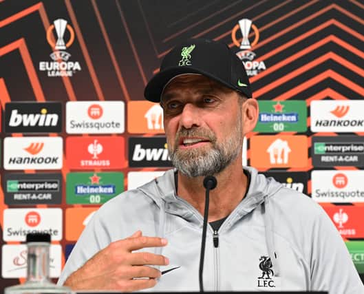  Jurgen Klopp manager of Liverpool during the Liverpool Press Conference on September 20, 2023 in Linz, Austria. (Photo by John Powell/Liverpool FC via Getty Images)