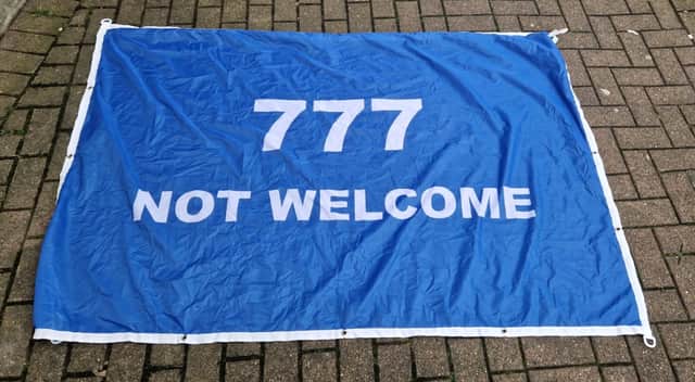 A section of Everton fans will unfurl a banner towards prospective owners 777 Partners.