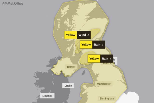 Yellow weather warnings are in place across the UK. Photo: Met Office