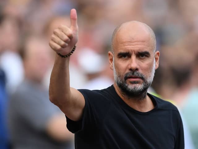 Manchester City boss Pep Guardiola. (Photo by Justin Setterfield/Getty Images)