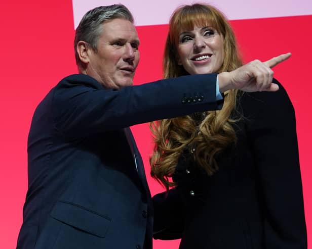 Labour party leader, Sir Keir Starmer and Deputy Leader Angela Rayner at the Labour Party Conference in Liverpool. Image: Ian Forsyth/Getty Images