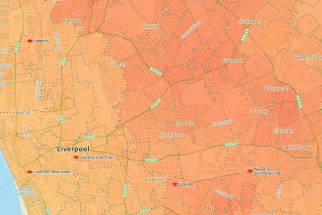 Air pollution hotspots in Liverpool. Image: Friends of the Earth