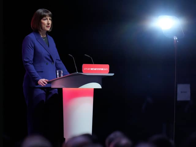 Rachel Reeves MP, Shadow Chancellor of the Exchequer delivers her keynote speech to party delegates on day two of the Labour Party conference. Image: Christopher Furlong/Getty Images