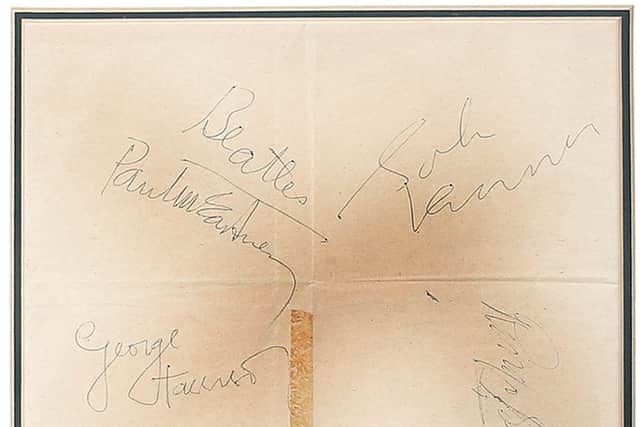 The autographs of all four members were obtained in person sixty years ago. Photo: Graham Budd Auctions