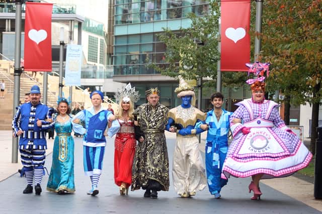 The cast of Aladdin, which is on at St Helens Theatre Royal.